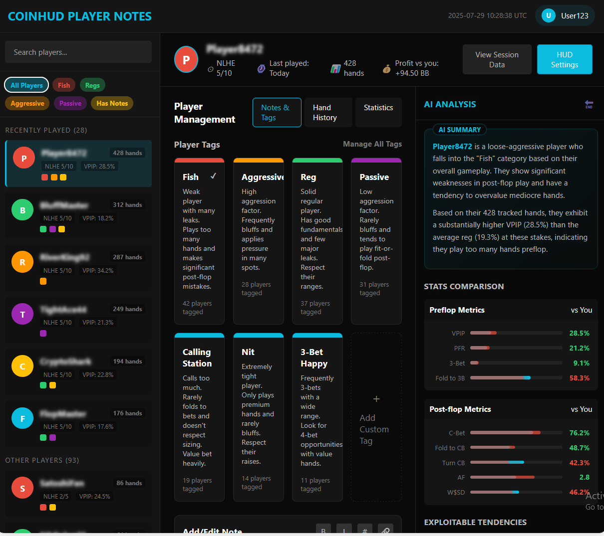 Player Notes